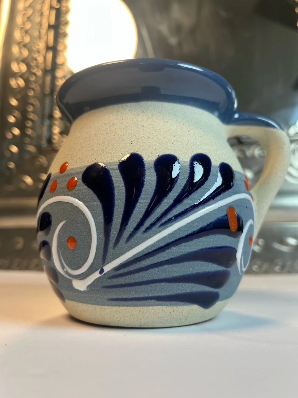 Jarrito Coffee Mug Mexican terracotta pottery art clay - Picture 9 of 9